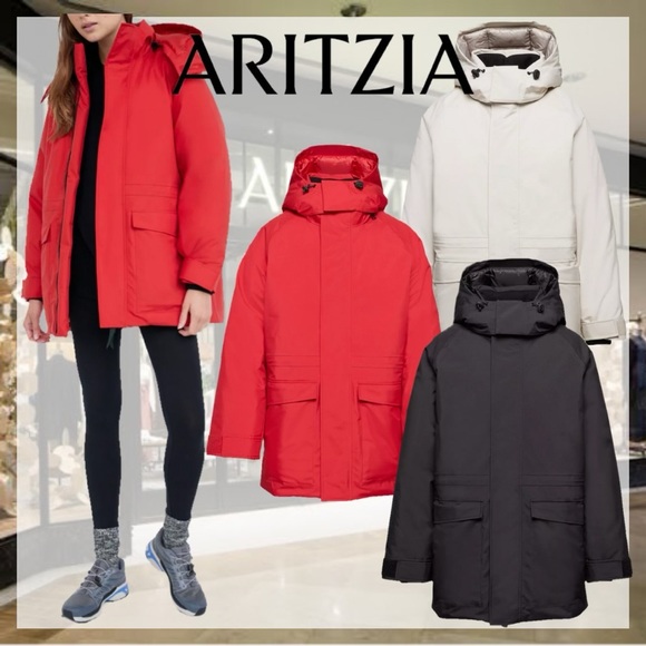 TNA Aritzia Big Chill Parka Waterproof Down Red sz 1 - Picture 7 of 7